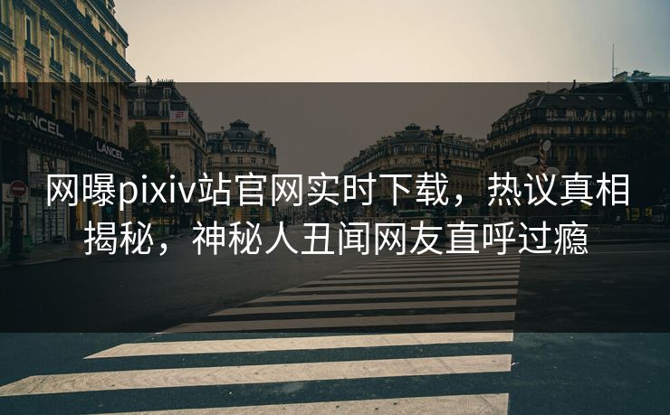 网曝pixiv站官网实时下载，热议真相揭秘，神秘人丑闻网友直呼过瘾