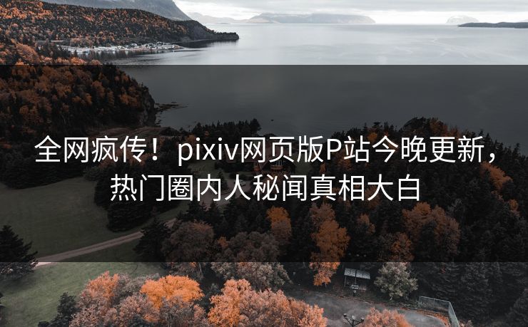 全网疯传！pixiv网页版P站今晚更新，热门圈内人秘闻真相大白