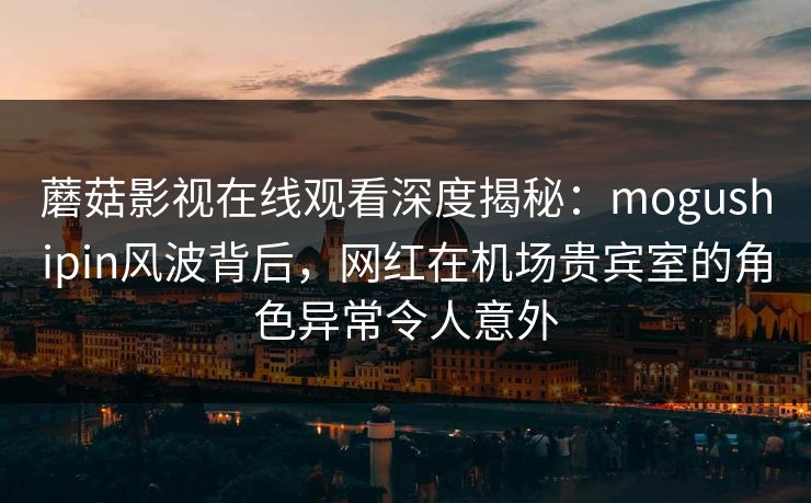 蘑菇影视在线观看深度揭秘：mogushipin风波背后，网红在机场贵宾室的角色异常令人意外