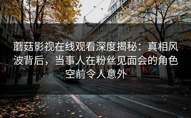 蘑菇影视在线观看深度揭秘：真相风波背后，当事人在粉丝见面会的角色空前令人意外